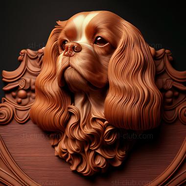 3D model st King Charles Spaniel dog (STL)